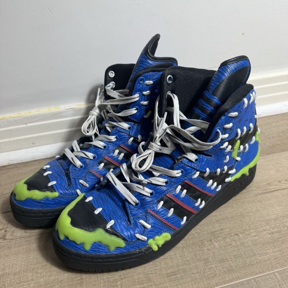 RARE Adidas US 11 Attitude Hi Jeremy Scott JS Mad Balls Logo Frankenstein M18992